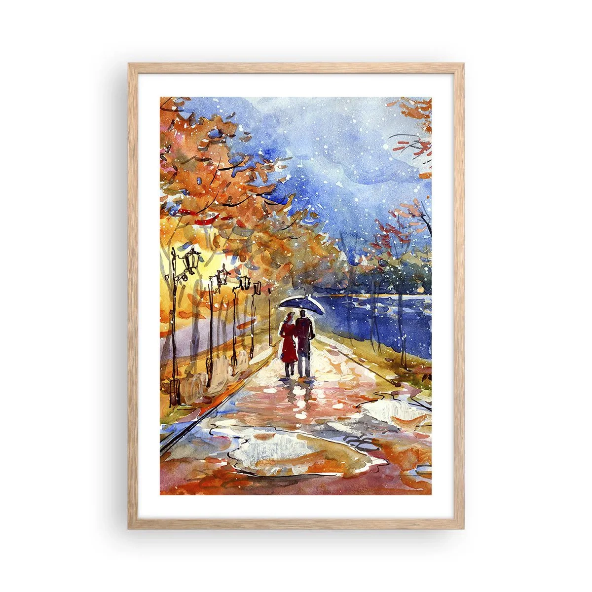 Een poster in een licht eiken lijst - Samen tot de grens van de tijd - 50x70 cm