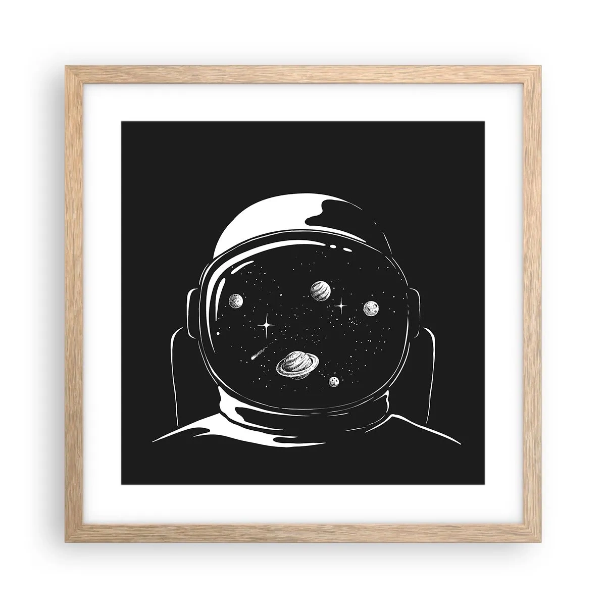 Een poster in een licht eiken lijst - Mooi uitzicht - 40x40 cm