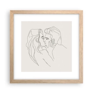 Een poster in een licht eiken lijst - Verstrikt in gevoel - 30x30 cm