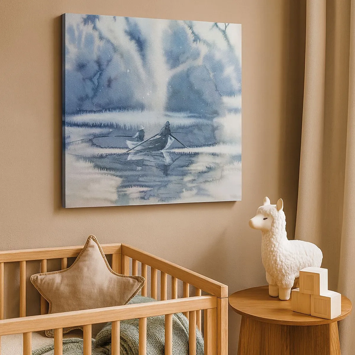 Schilderen op canvas - Vissers in hun paradijs - 30x30 cm