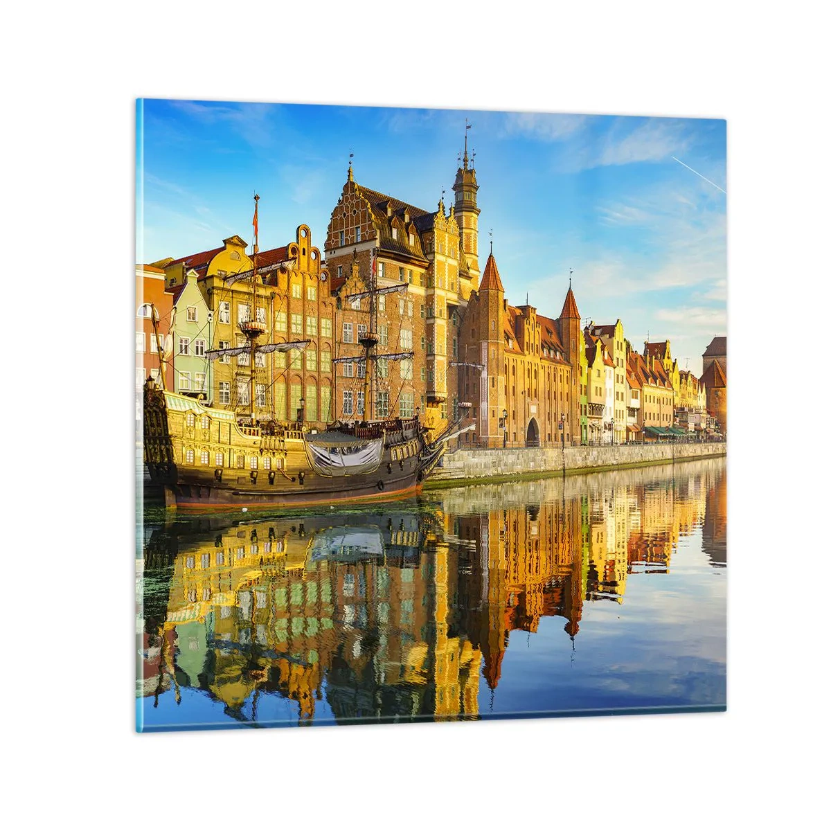 Schilderen op glas - Een spiegelbeeld van het verleden - 60x60 cm