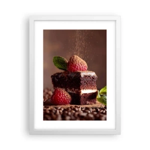 Poster in een witte lijst - Het leven is zoet - 30x40 cm