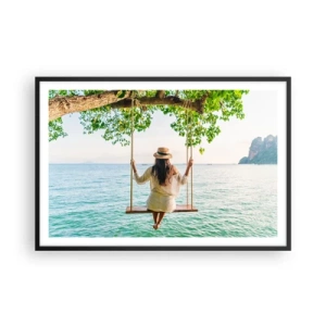 Poster in een zwarte lijst - Het leven is prachtig - 91x61 cm