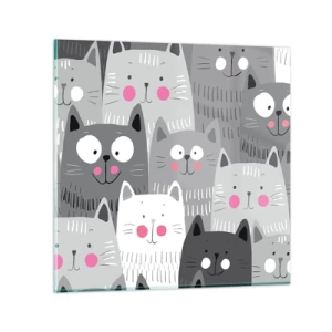 Schilderen op glas - De wereld van de kat - 50x50 cm