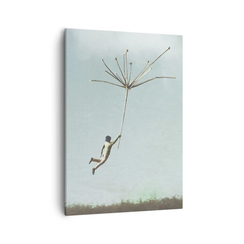 Schilderen op canvas - Vliegers, paardebloemen, wind - 50x70 cm