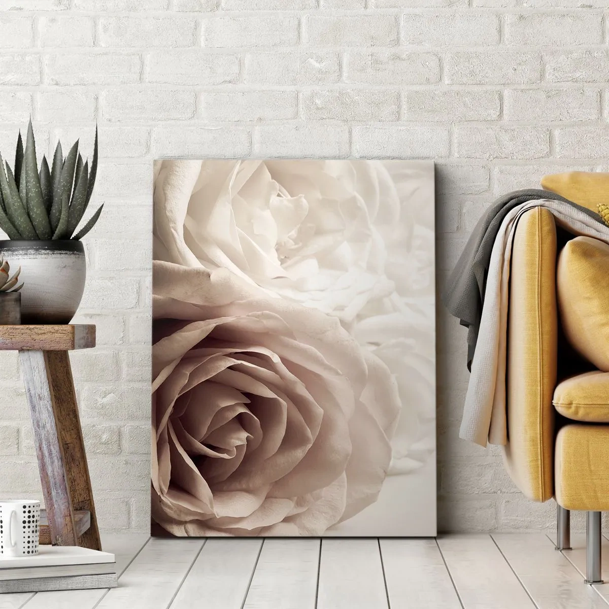 Schilderen op canvas - In het hart van een roos - 50x70 cm
