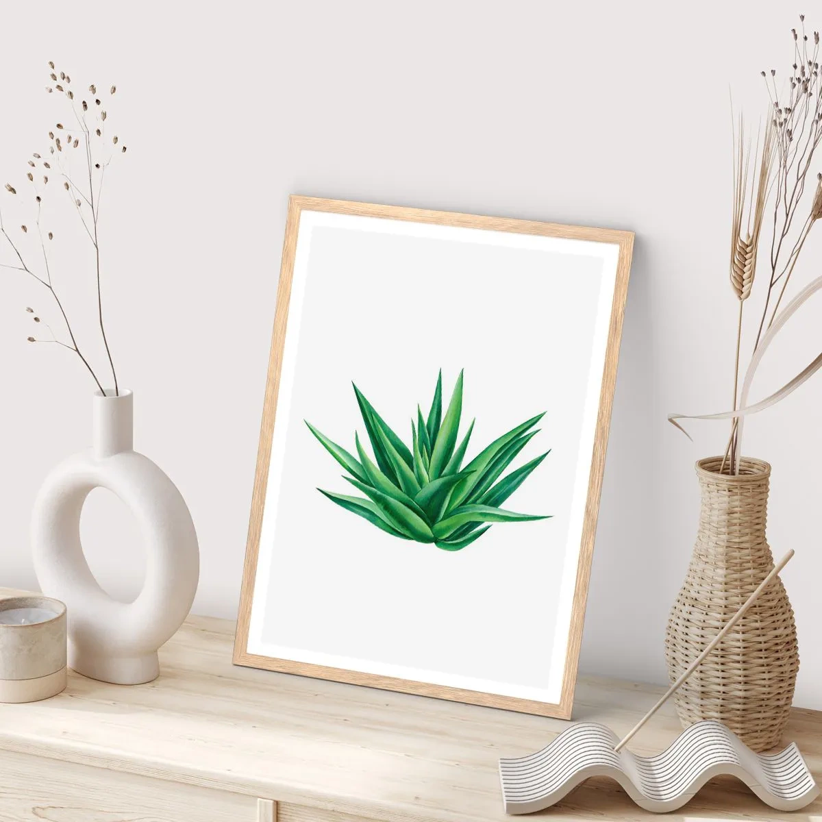Een poster in een licht eiken lijst - Groen – kracht – leven - 50x70 cm