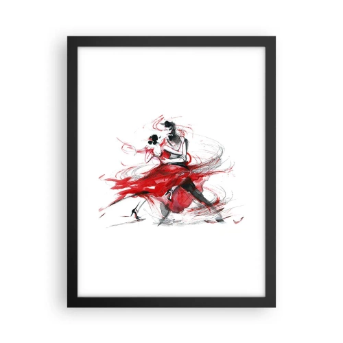 Poster in een zwarte lijst - Tango - het ritme van passie - 30x40 cm