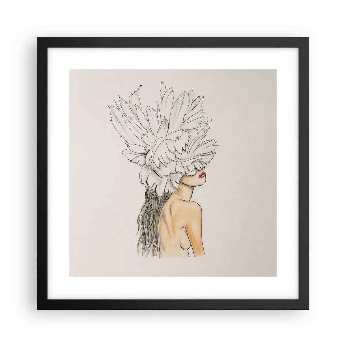 Poster in een zwarte lijst - gekroonde schoonheid - 40x40 cm
