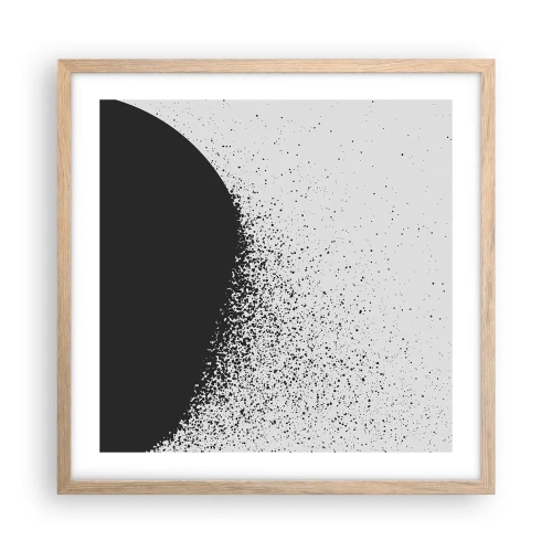 Een poster in een licht eiken lijst - Beweging van moleculen - 50x50 cm
