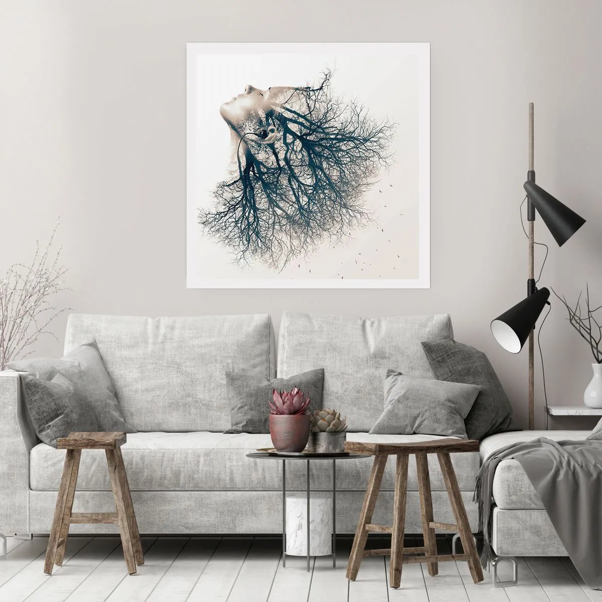 Poster - Luisteren naar het gefluister van bomen - 60x60 cm