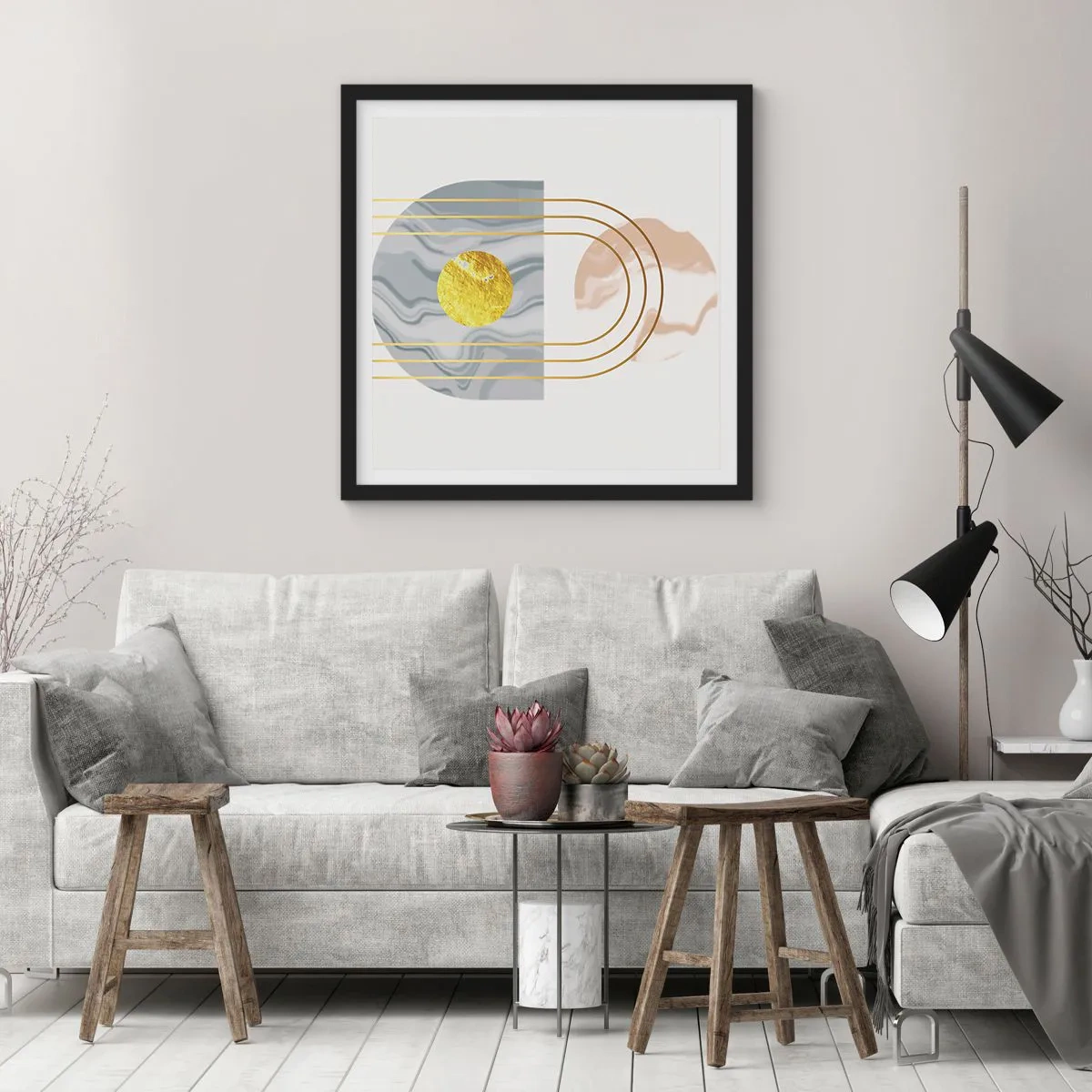 Poster in een zwarte lijst - Helderheid en schittering - 30x30 cm