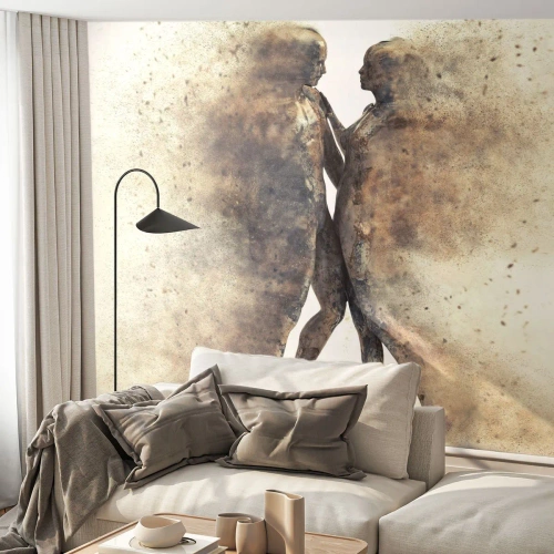 Fotobehang Premium Canvas - Ze verrezen uit het stof tot liefde - Abstractie, Vrouw en man, Liefde - 300x210 cm