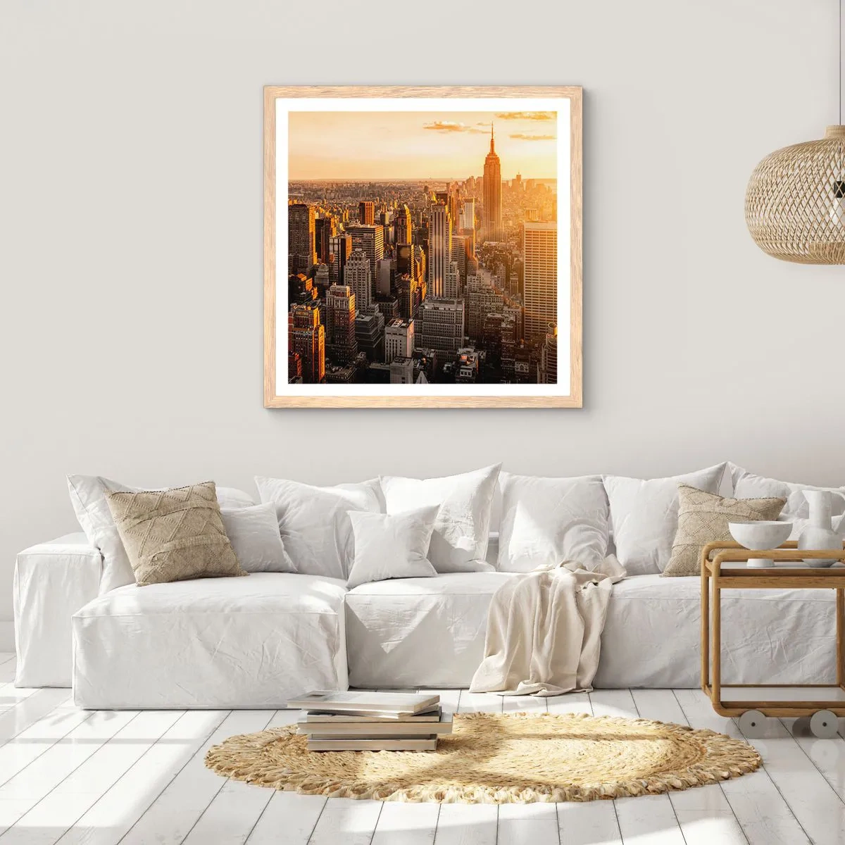 Een poster in een licht eiken lijst - Groeien in de zon - 40x40 cm