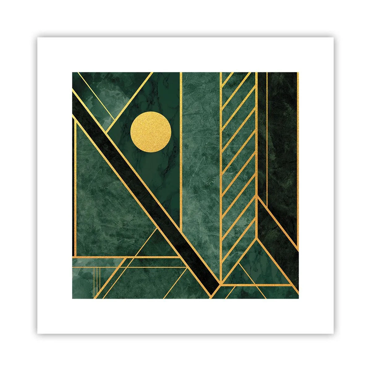 Poster - Dynamiek van goud en azuur - 30x30 cm