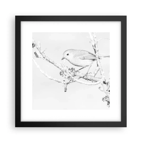 Poster in een zwarte lijst - Winterochtend - 30x30 cm