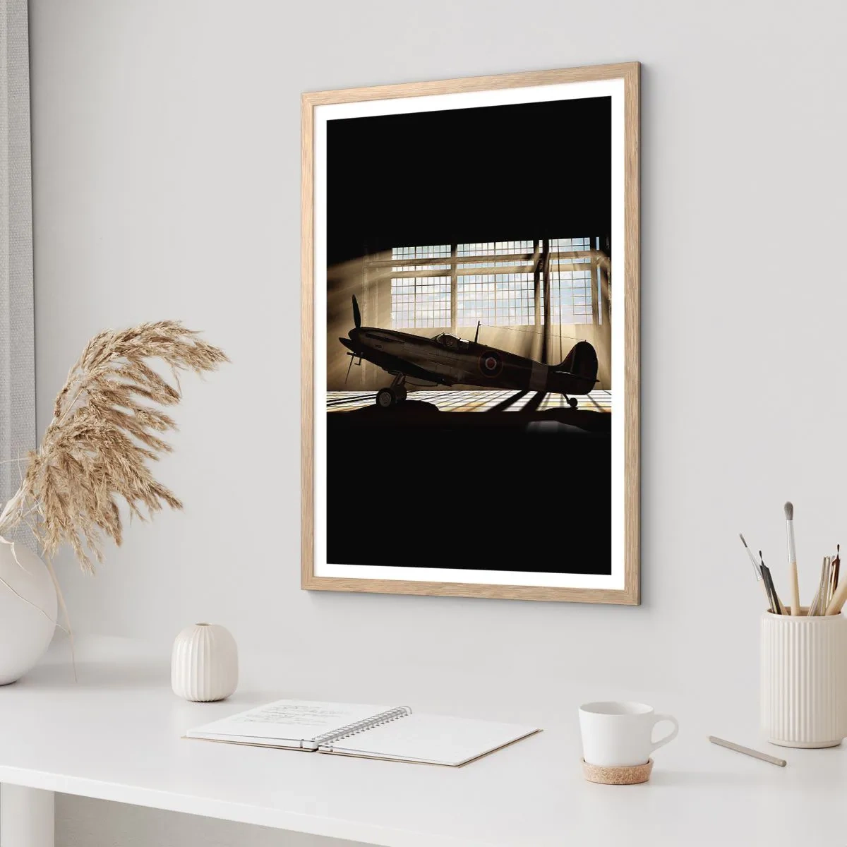 Een poster in een licht eiken lijst - De rust van een krijger - 70x100 cm