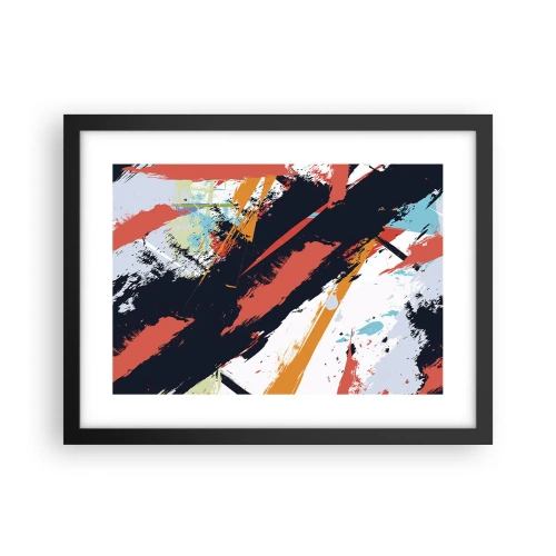 Poster in een zwarte lijst - Dynamische compositie - 40x30 cm