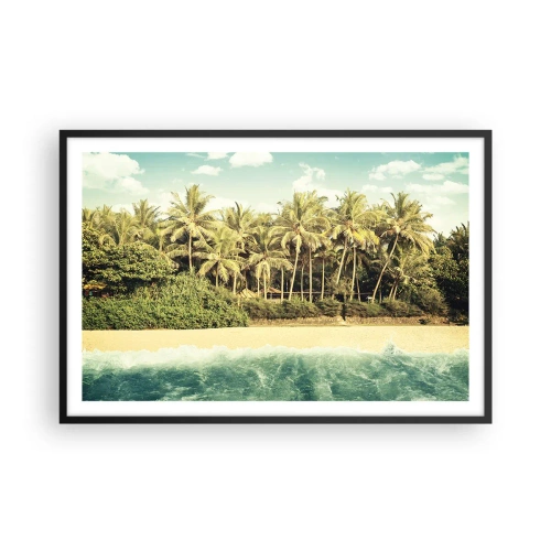 Poster in een zwarte lijst - Hoe zit het hier? - 91x61 cm