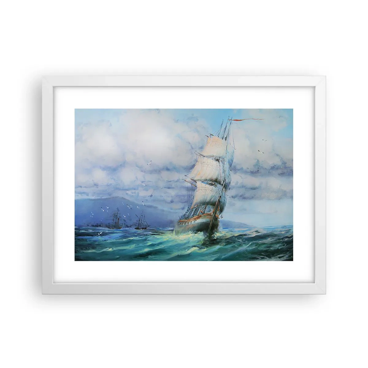 Poster in een witte lijst - Goede wind - 40x30 cm