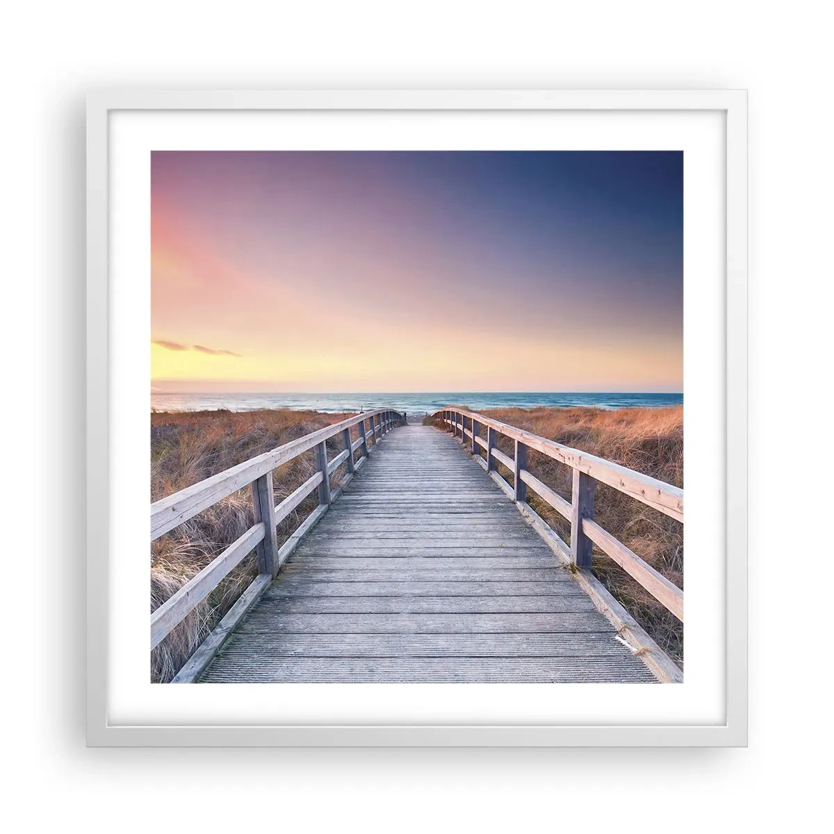 Poster in een witte lijst - Baltische avond aurora - 50x50 cm