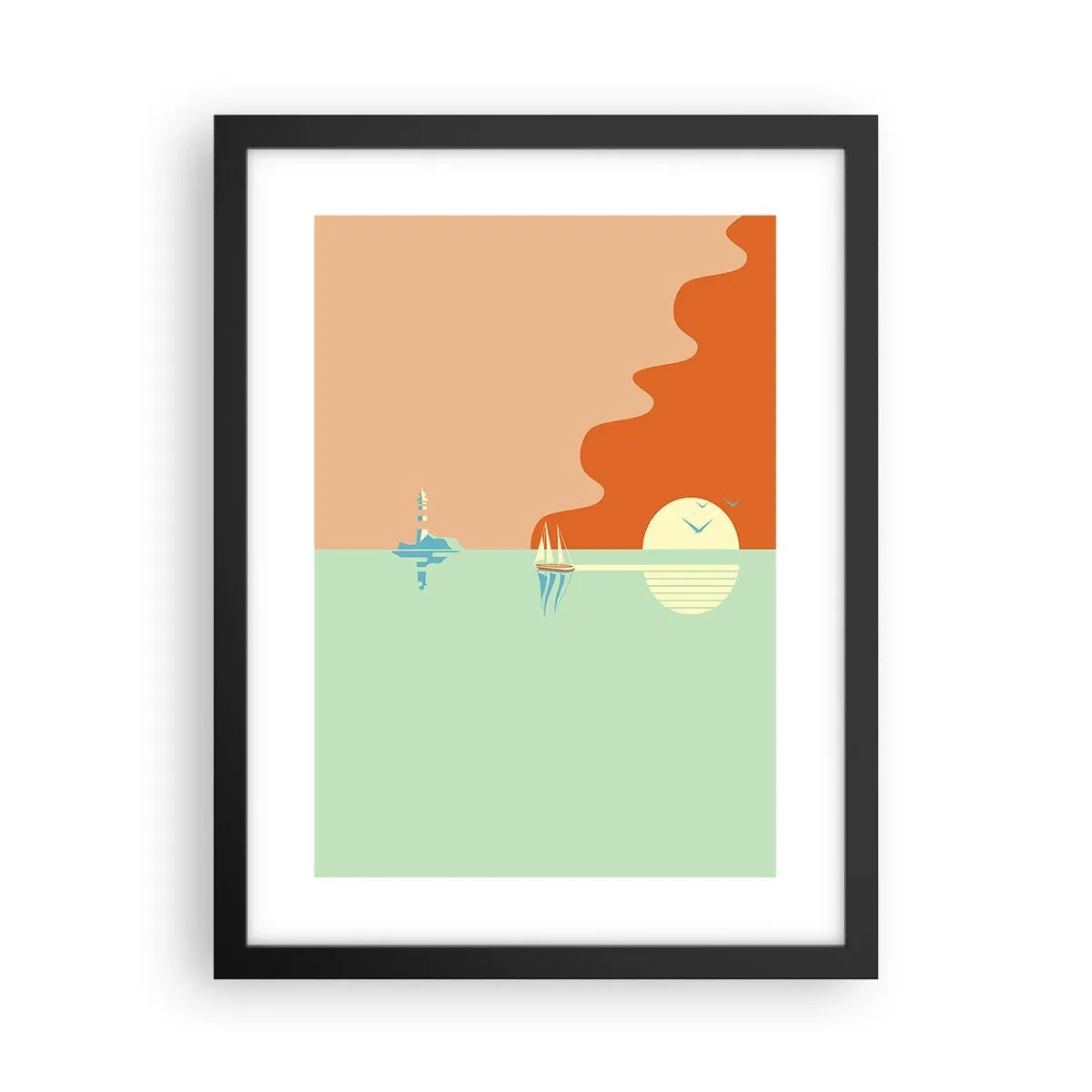 Poster in een zwarte lijst - Het perfecte zeelandschap - 30x40 cm