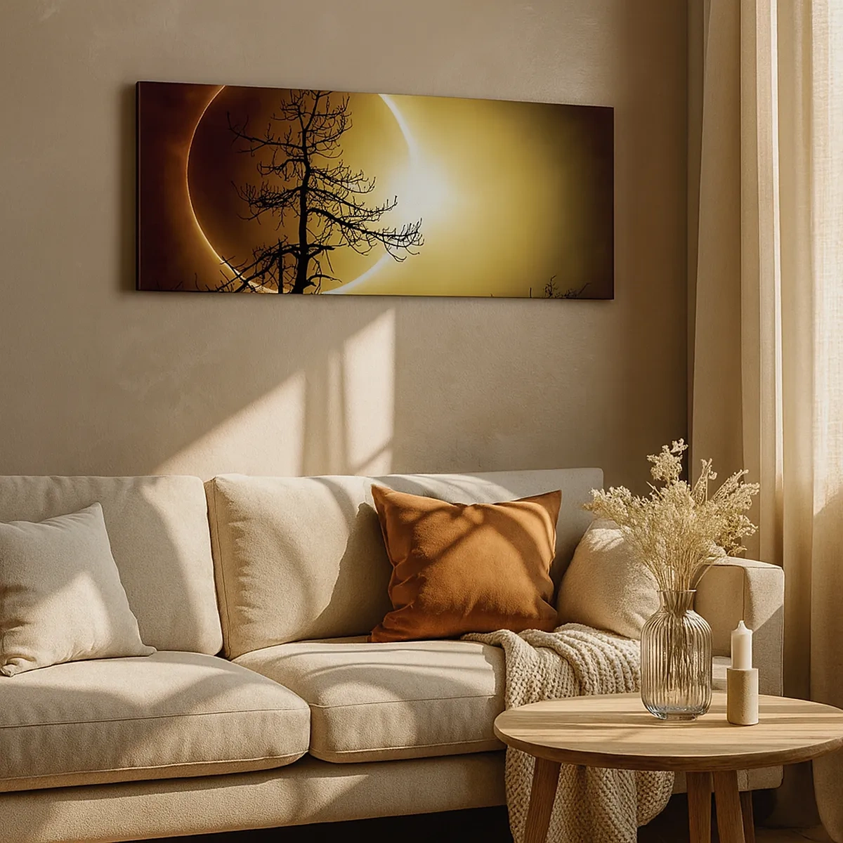 Schilderen op canvas - Totale zonsverduistering - 30x30 cm