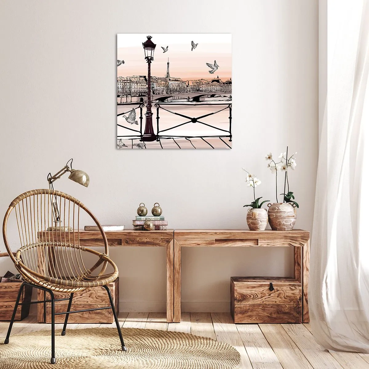 Schilderen op canvas - Over de daken van Parijs - 40x40 cm