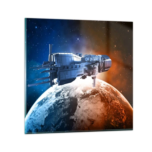 Schilderen op glas - Een zorgvuldige waarnemer - 70x70 cm