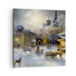 Schilderen op canvas - De magie van de Russische winter - 60x60 cm
