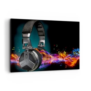 Schilderen op canvas - In vuur en vlam van muziek - 100x70 cm