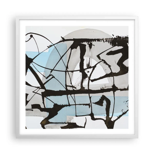 Poster in een witte lijst - Toch blauw - 60x60 cm