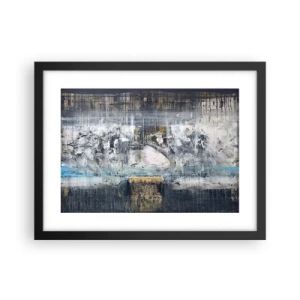 Poster in een zwarte lijst - Als op ijs, als zo moeizaam - 40x30 cm