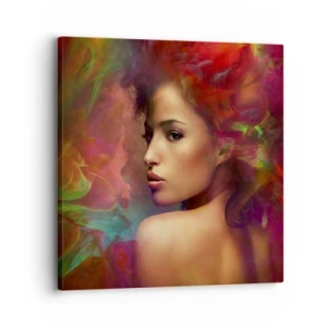 Schilderen op canvas - Mooier dan een regenboog, zo delicaat als een mist - 30x30 cm