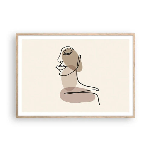 Een poster in een licht eiken lijst - Luisteren naar zichzelf - 100x70 cm