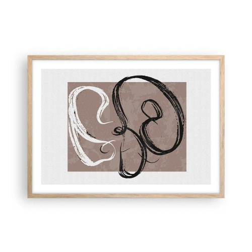 Een poster in een licht eiken lijst - Compositie – de zoektocht naar volheid - 70x50 cm