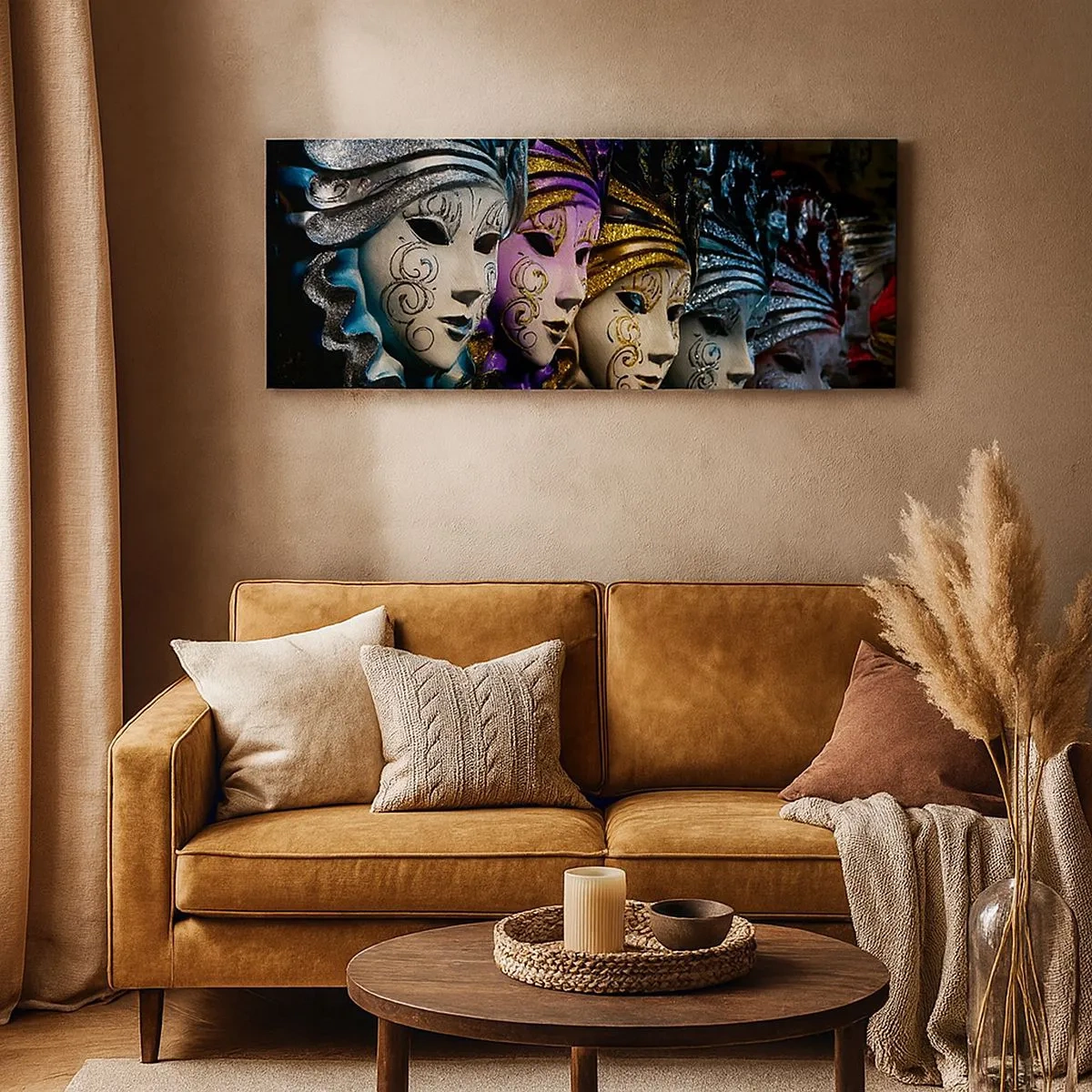 Schilderen op canvas - Mysterie in goud en zilver - 100x40 cm