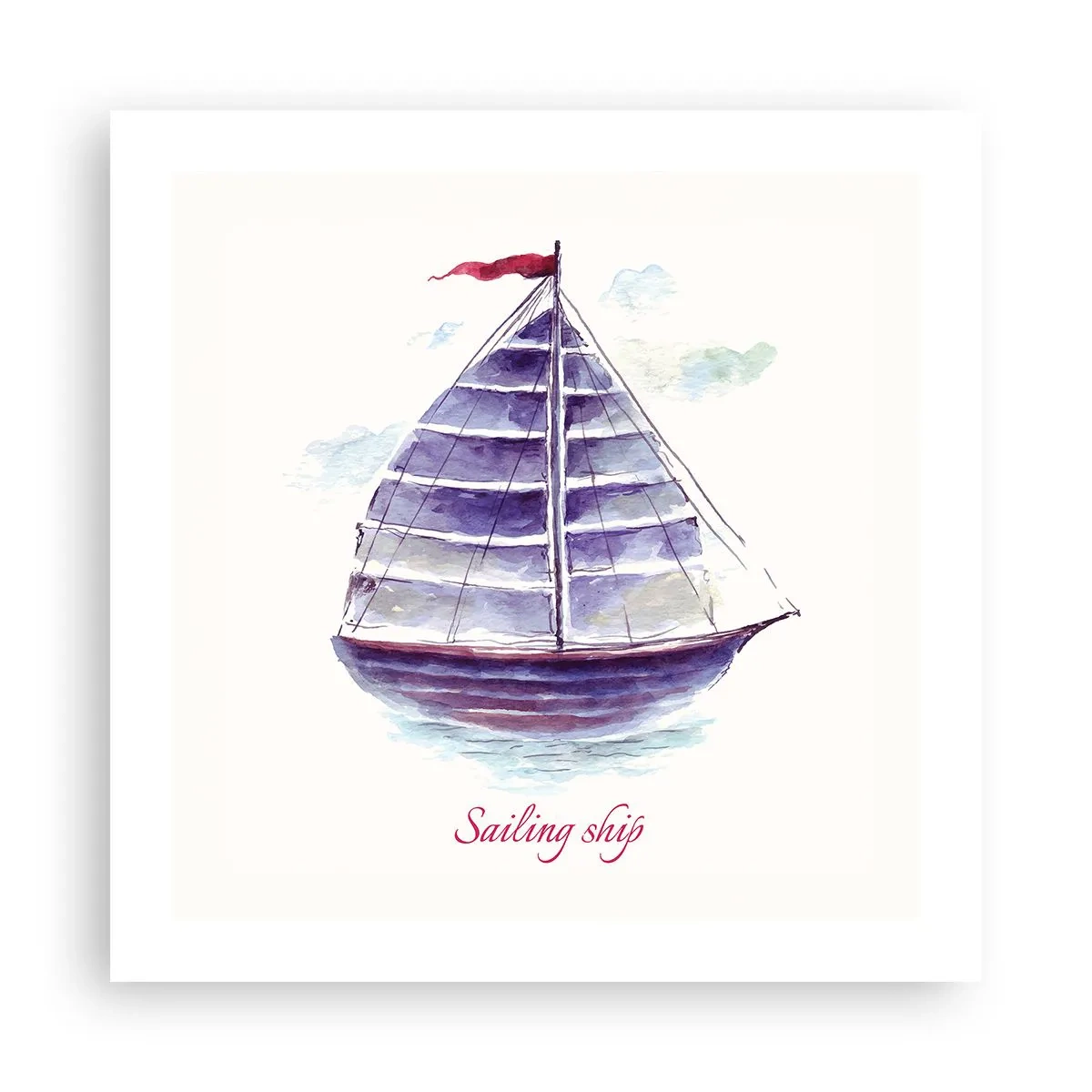 Poster - Volle zeilen en rustig water - 50x50 cm