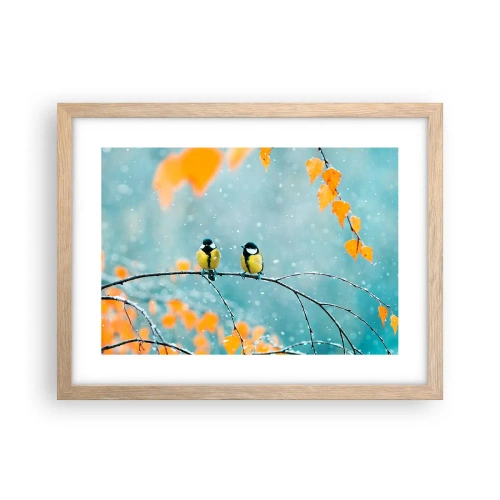 Een poster in een licht eiken lijst - Vogelroddel - 40x30 cm