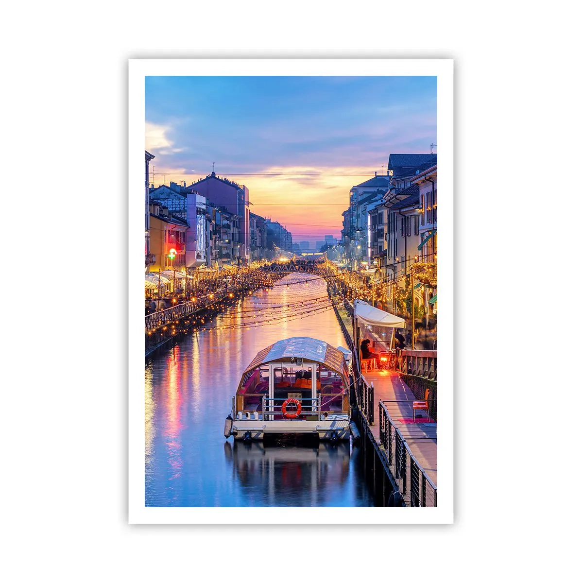 Poster - Een avond vol licht en plezier - 70x100 cm
