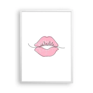 Poster in een witte lijst - Klaar om te kussen? - 50x70 cm