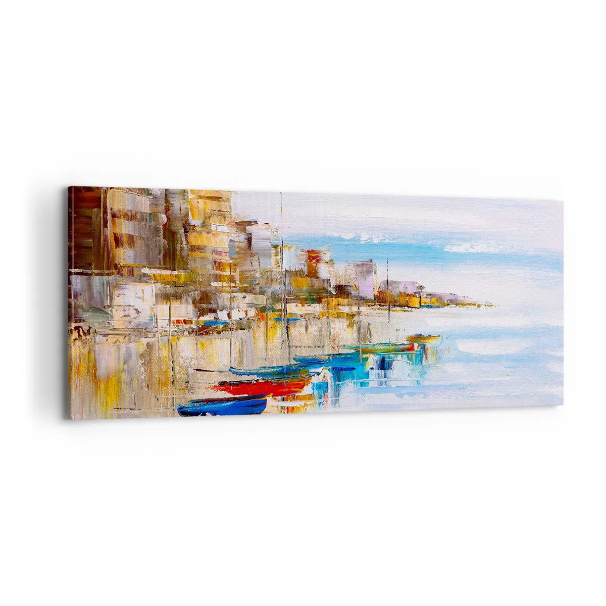 Schilderen op canvas - Een veelkleurig stedelijk toevluchtsoord - 100x40 cm