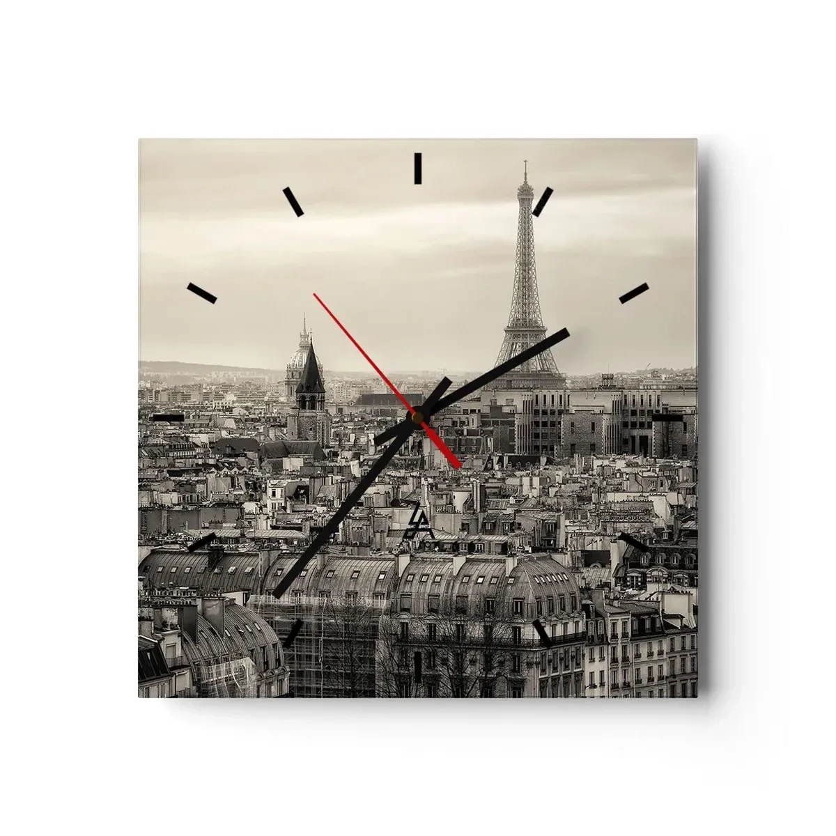 Wandklok - Klok - Over de daken van Parijs - 40x40 cm