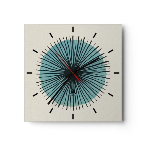 Wandklok - Klok - Stralend in het blauw - 40x40 cm
