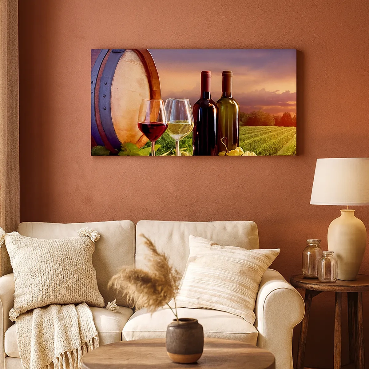 Schilderen op canvas - Het leven smaakt hier - 30x30 cm