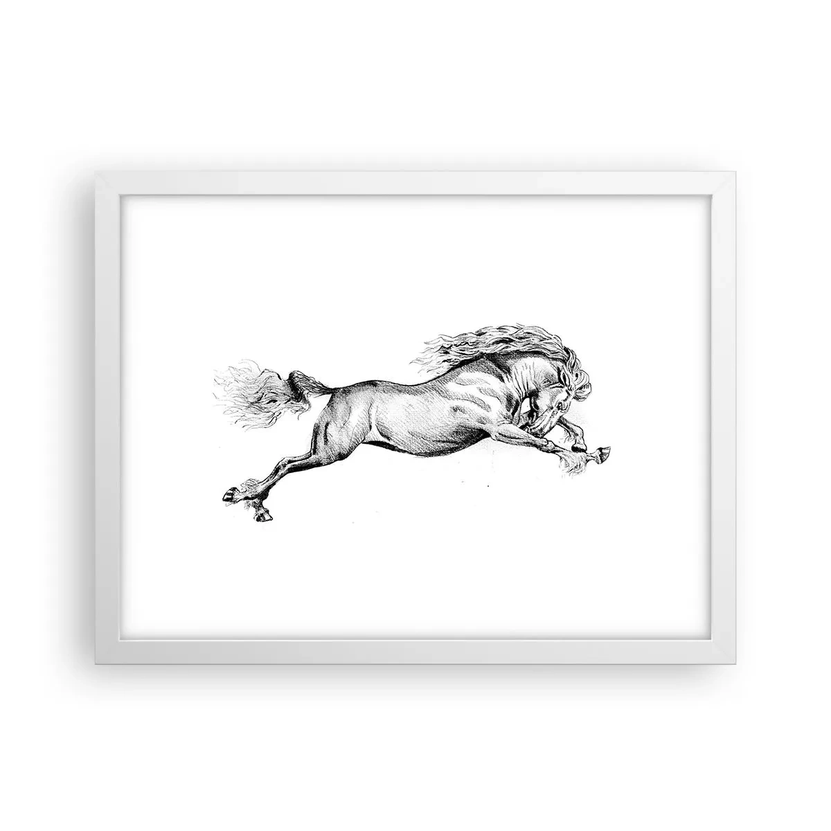 Poster in een witte lijst - Vastgehouden in galop - 40x30 cm