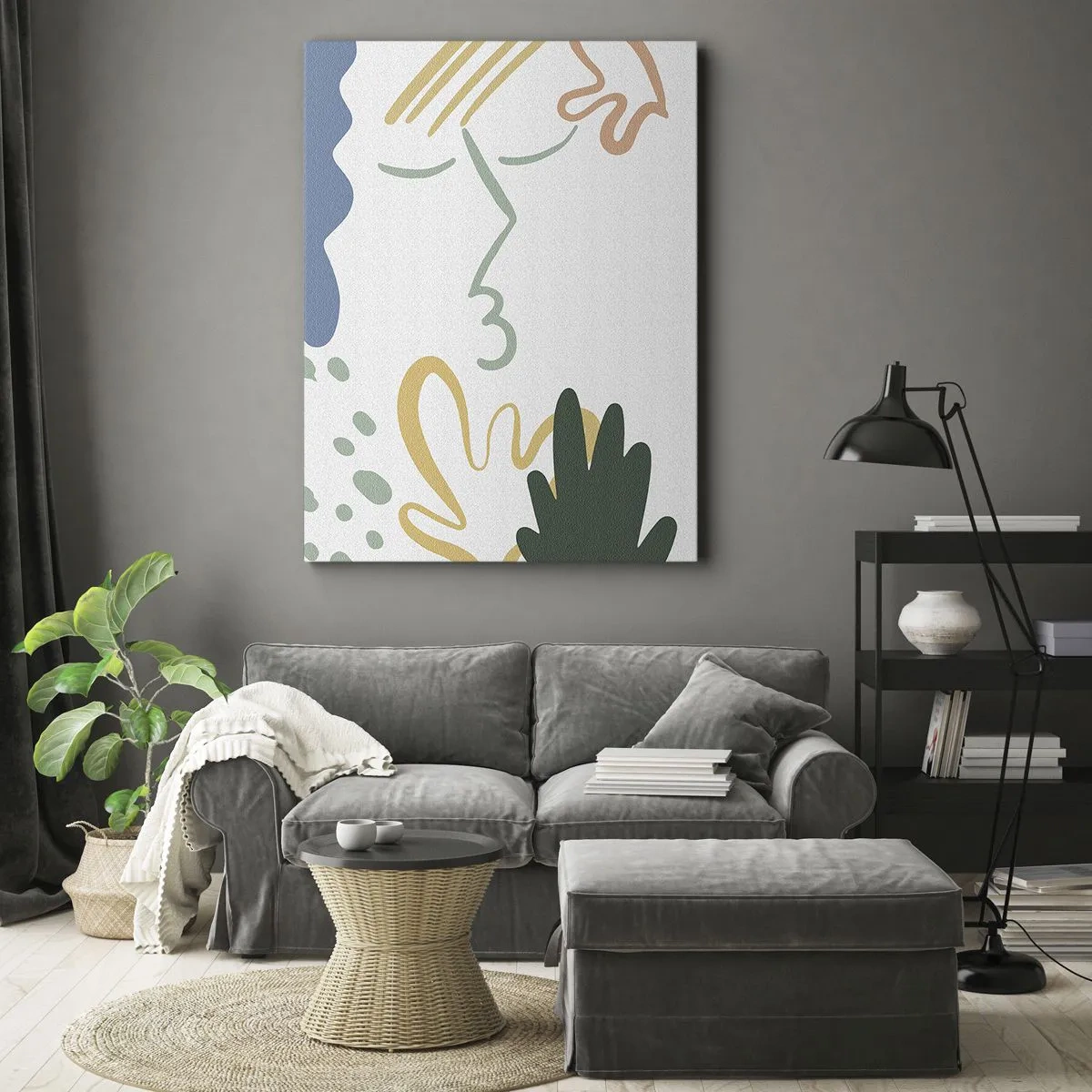 Schilderen op canvas - Kus van bloemen - 70x100 cm