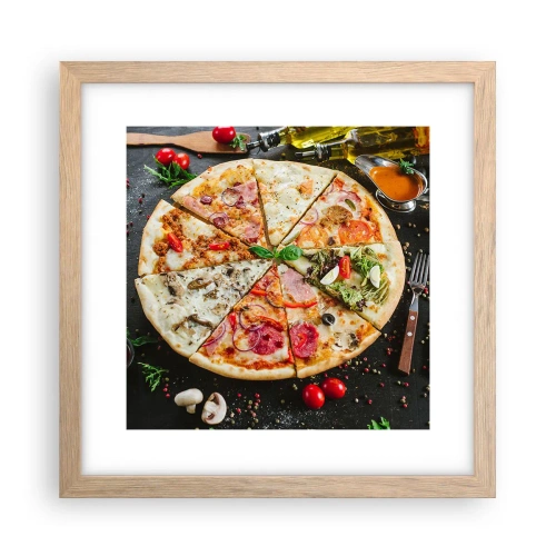 Een poster in een licht eiken lijst - Een scala aan smaken - 30x30 cm