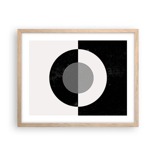 Een poster in een licht eiken lijst - Harmonie in zwart-wit - 50x40 cm