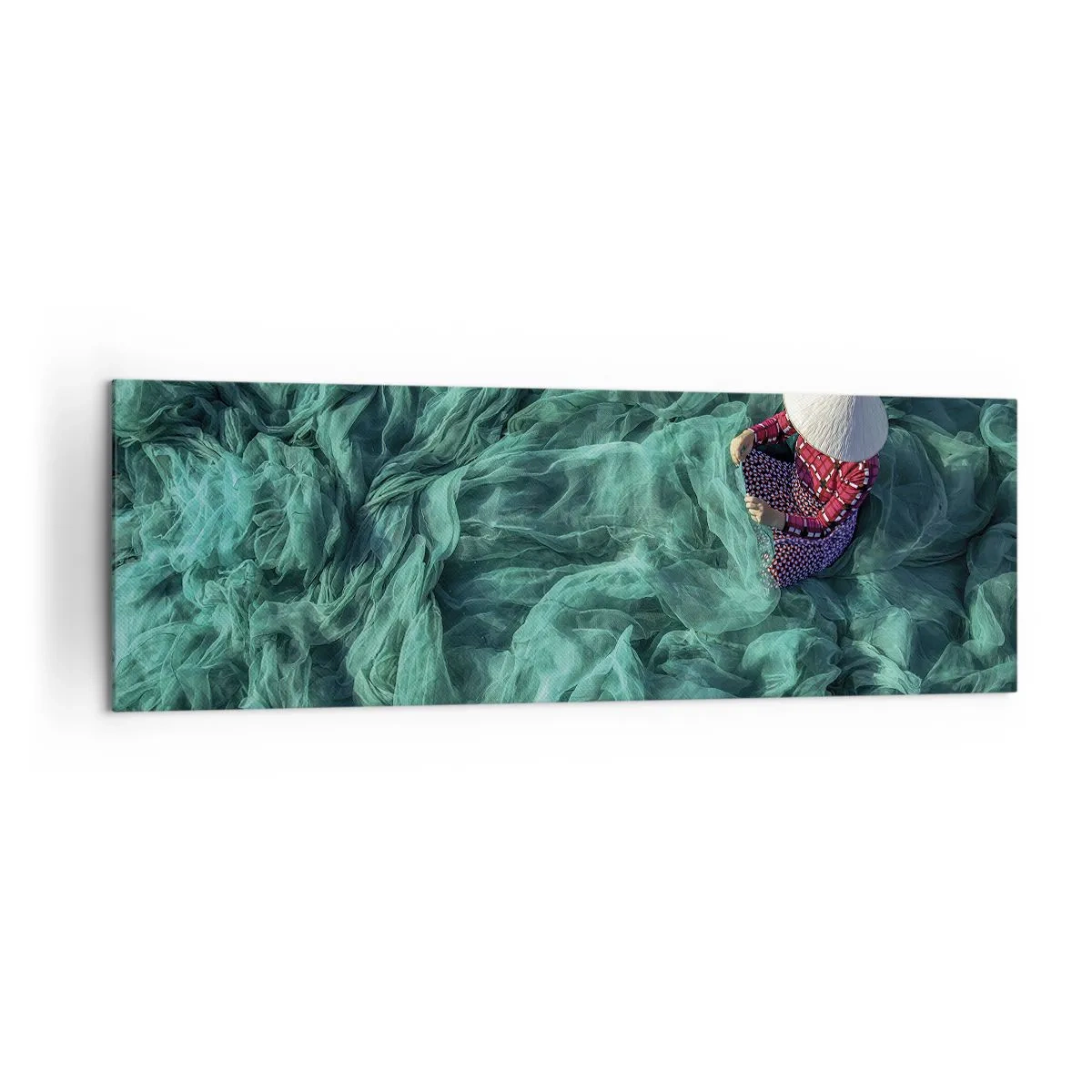 Schilderen op canvas - In een zee van netten - 160x50 cm